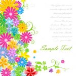 Multicolor Abstract Flowers Background with Sample Text